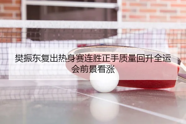 樊振东复出热身赛连胜正手质量回升全运会前景看涨